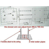 Cascada Square Ceiling Mount Rainfall Shower Head (Include Shower Arm) - Cascada Showers