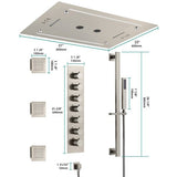 Cascada Venice 23"x31" Brushed Nickel Bluetooth LED Shower System - Cascada Showers