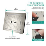 Cascada Venice 23"x31" Brushed Nickel Bluetooth LED Shower System - Cascada Showers