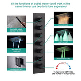 Cascada Venice 23"x31" Matte Black LED Shower System - Cascada Showers