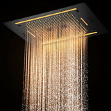 Cascada Venice 23"x31" Matte Black Music LED Showerhead - Cascada Showers