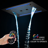 Cascada Venice 23"x31" Matte Black Music LED Showerhead - Cascada Showers