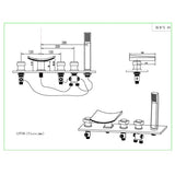 Deck Mounted Water Power Square LED Bathroom Sink Faucet - Cascada Showers