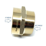 G Thread (Metric BSPP) Female to NPT Male Adapter - Lead-Free (1 1/2" x 1 1/2") - Cascada Showers