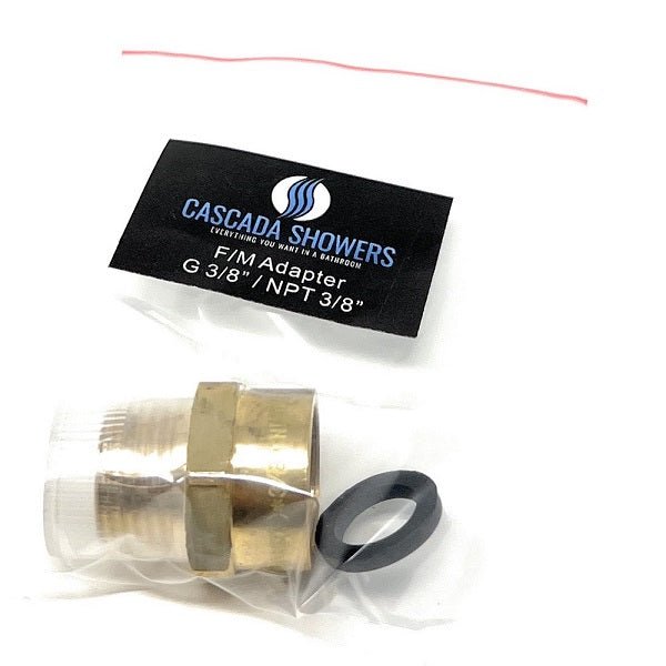 G Thread (Metric BSPP) Female to NPT Male Adapter - Lead Free (3/8" x 3/8") - Cascada Showers