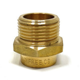 bspp to npt adapter, 3/4 male to 1/2 female reducer, 1/2 male to 3/4 female adapter, 3/4 male to 1/2 female adapter, 3/4 female to 1/2 male reducer, 1/2 female to 3/4 male adapter,  3/4 to 1/2 female adapter, g 3/4 to g 1/2 adapter, male bspp to female npt adapter, 3/4 to 1/2 adapter, 3/4 x 1/2 female adapter, 3/4 male to 1 inch female adapter, bspp to npt. G Thread (Metric BSPP) Male to NPT Female Adapter - Lead Free (3/4" x 1/2") - Cascada Showers