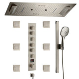 Genoa 16"x36" Brushed Nickel Music LED Digital Shower System By Cascada Shower - Cascada Showers