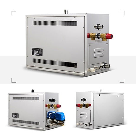Stainless steel Cascada steam bath generator with logo