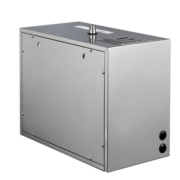 Back view of Cascada steam generator showing water and power connections