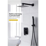 Cascada Luxury 12" Square Wall Mounted Shower System, Dual Handle  shower head, thermostatic shower, rain shower, rain shower faucet, shower head sets for bathroom