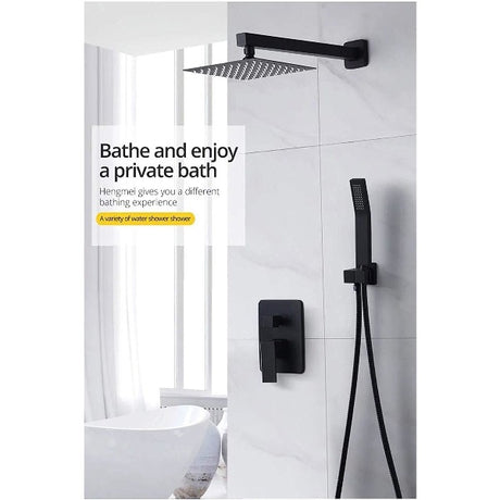 Cascada Luxury 12" Square Wall Mounted Shower System, Dual Handle  shower head, thermostatic shower, rain shower, rain shower faucet, shower head sets for bathroom