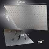 Luxury Square Stainless Steel 20" LED Rain Shower Head - Cascada Showers