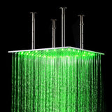 Luxury Square Stainless Steel 20" LED Rain Shower Head - Cascada Showers