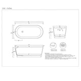 Modern Cascada Freestanding White Soaking Bathtub with Stainless Steel Drain and Overflow - Cascada Showers