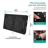 Pisa 16"x28" Matte Black LED Showerhead By Cascada Showers - Cascada Showers